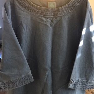 Denim long sleeve top